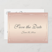Elegant Blush Wedding Save the Dates Briefkaarten (Voorkant / Achterkant)