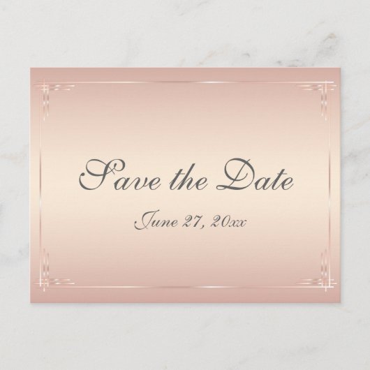 Elegant Blush Wedding Save the Dates Briefkaarten (Voorkant)
