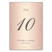 Elegant Blush Wedding Table Numbers Kaart (Achterkant)