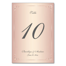 Elegant Blush Wedding Table Numbers Kaart