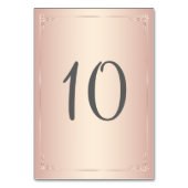 Elegant Blush Wedding Table Numbers Kaart (Voorkant)