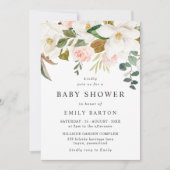 Elegant Blush & White Floral Baby shower Kaart (Voorkant)