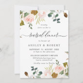 Elegant Blush & White Floral Rehearsal Dinner Kaart (Voorkant)