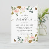 Elegant Blush & White Floral Rehearsal Dinner Kaart (Staand voorkant)