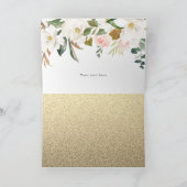 Elegant Blush & White Floral Spring Wedding Bedankkaart (Binnen)