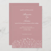 Elegant Blush Wildflower Script Weddenschap Kaart (Voorkant / Achterkant)