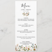 Elegant Blush Wit Magnolia Bloemen Bruiloft Menu (Voorkant)
