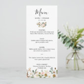 Elegant Blush Wit Magnolia Bloemen Bruiloft Menu (Staand voorkant)