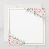 Elegant Blush Zacht Roze Bloemen Goud Bruiloft Vie Kaart (Achterkant)