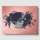 Elegant Blush Zwart Roos Foto Bruiloft Gastenboek (Achterkant)