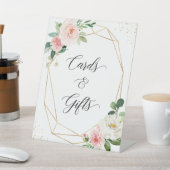 Elegant Blushing Chic Floral Cards and Gifts Table Reclamebord Met Voetstuk (Insitu)
