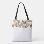 Elegant Blushing Ivoor Perzik roze Rozen Tote Bag (Achterkant)