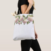 Elegant Blushing Ivoor Perzik roze Rozen Tote Bag (Dichtbij)