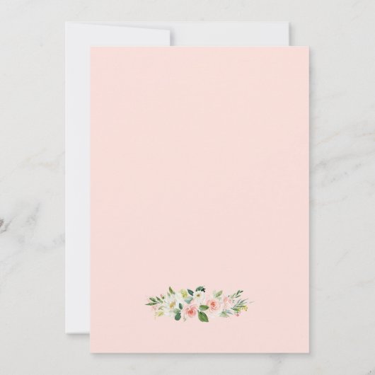 Elegant Blushing Pink Floral Gold Vrijgezellenfees Kaart (Achterkant)