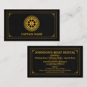 Elegant Boat Rental Black Gold (persoonlijk aanpas Visitekaartje