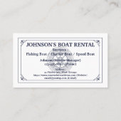 Elegant Boat Rental (Personaliseren) Visitekaartje (Achterkant)