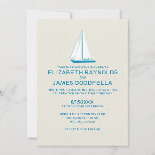 Elegant Boat Wedding Invitations Kaart
