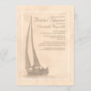 Elegant Boats Bridal Shower Invitations Kaart
