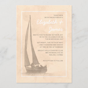 Elegant Boats Wedding Invitations Kaart