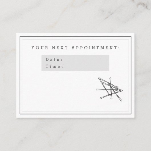 Elegant Bobby Pins - Hairsalon Benoeming Visitekaartje (Achterkant)