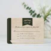 Elegant  Boek Hoesje Thema Bruiloft RSVP Kaart (Staand voorkant)