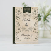 Elegant  Boek Hoesje Trouwtafel Nummer Informatiekaartje (Staand voorkant)