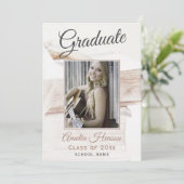 Elegant Boek Stack Afstuderen Foto Afstuderen Kaart (Staand voorkant)