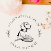 Elegant boek uit de bibliotheek van | Met de hand Rubberstempel