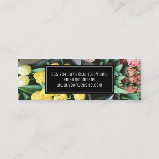 Elegant boeket bloemen | bloemist catering mini visitekaartje (Achterkant)