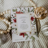 Elegant boeket | Kerst vakantie bruiloft goud Folie Uitnodiging