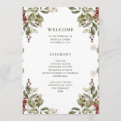 Elegant boeket | Kerstvakantie bruiloft Programmakaart (Voorkant)