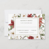 Elegant boeket | Kerstvakantie bruiloft RSVP Kaartje (Voorkant)