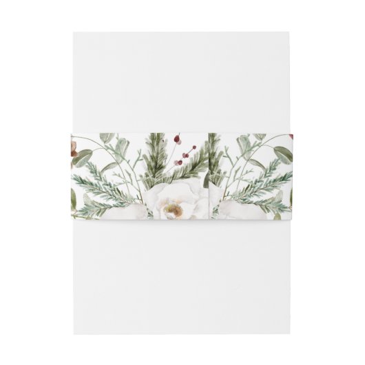 Elegant boeket | Kerstvakantie bruiloft Uitnodigingen Wikkel (Achterkant Voorbeeld)