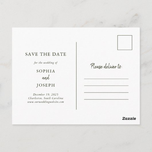 Elegant boeket | Vakantie Bewaar de datum met foto Briefkaart (Achterkant)