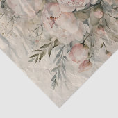 Elegant boeket van Blush Pink Peony Flowers Tissuepapier (Detail)