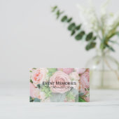 Elegant boeket van roze bloemen visitekaartje (Staand voorkant)