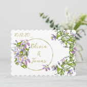 Elegant boeket van waterverf columbines feestdagenkaart (Staand voorkant)