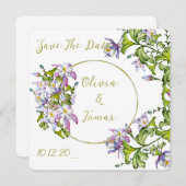 Elegant boeket van waterverf columbines kaart (Voorkant / Achterkant)