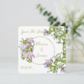 Elegant boeket van waterverf columbines kaart (Staand voorkant)