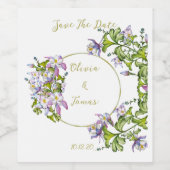 Elegant boeket van waterverf columbines wijn etiket (Enkel label)