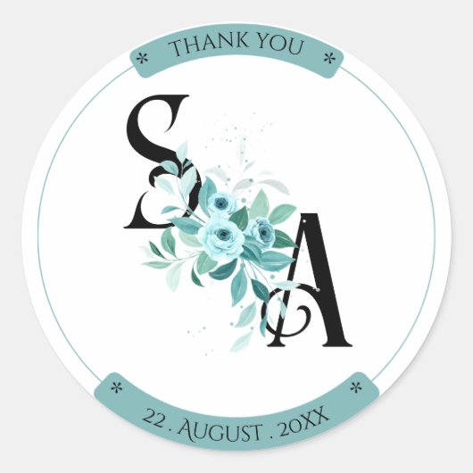 Elegant boeket Waterverf Bloemen bruiloft sticker (Voorkant)