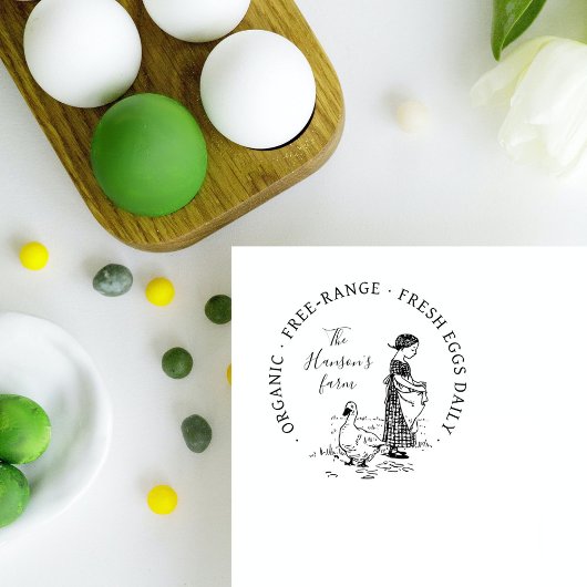 Elegant Boerderij Eierdoos Custom Zelfinktende Stempel