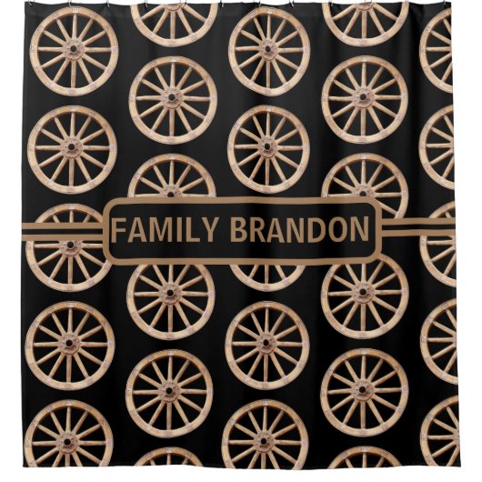 Elegant Boerderij Landelijke Ouderwetse Familienaa Douchegordijn (Voorkant)