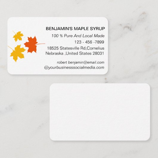 Elegant Boerderij met bladblauw Visitekaartje (Voorkant / Achterkant)