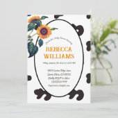 Elegant Boerderij Zonnebloem Baby shower Kaart (Staand voorkant)