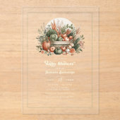 Elegant boeren markt Baby shower Acryl Uitnodigingen (Voorkant)