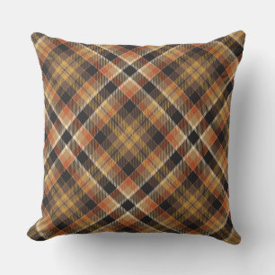 Elegant boerenhok en land-uitkijk tartan brown kussen