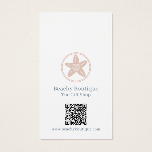 Elegant boetiekbedrijf Uw Logo QR-code Visitekaartje (Achterkant)