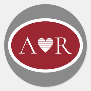 elegant bogunde rode bruiloft ronde sticker