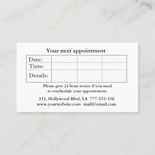 Elegant bogundy mosaic ellipse goudnagel poetsacht afsprakenkaartje (Achterkant)